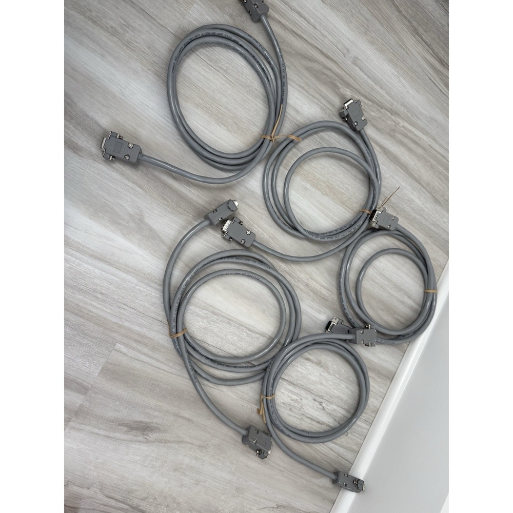 Lot Of 5 6ft DB9 Male to DB9 Female Serial RS-232 Cable – Gray